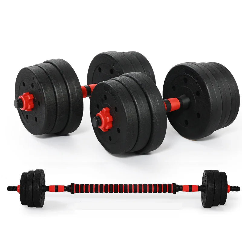 Threaded Dumbbell Bar with Buckle Clips Set