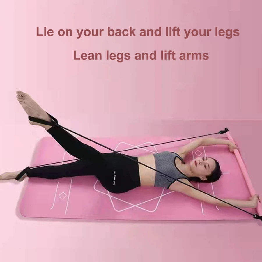 Multi-Functional Pilates Stick with Resistance Bands