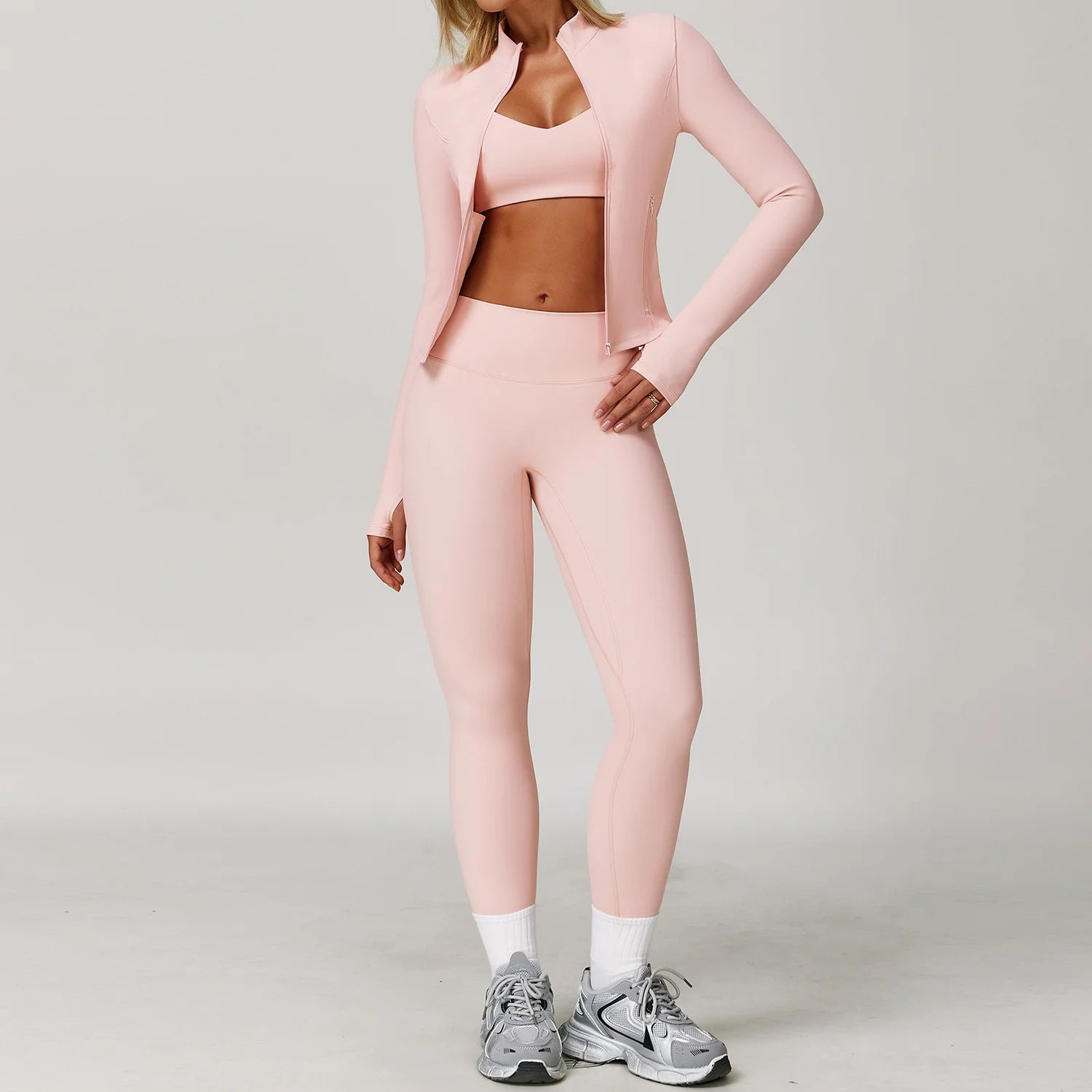 Women’s Yoga Suit Sports Set Gym Tracksuit
