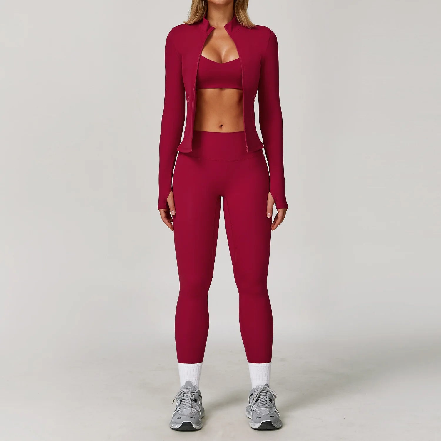 Women’s Yoga Suit Sports Set Gym Tracksuit