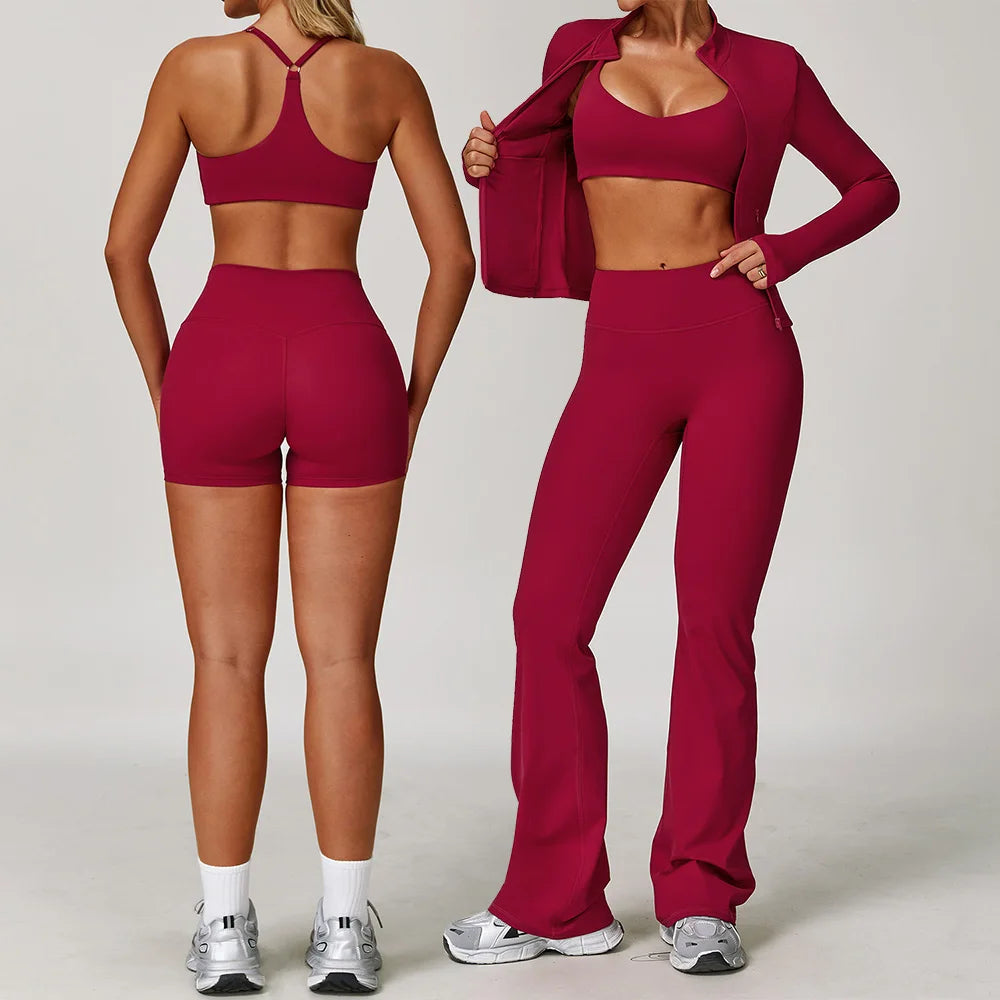 Women’s Yoga Suit Sports Set Gym Tracksuit