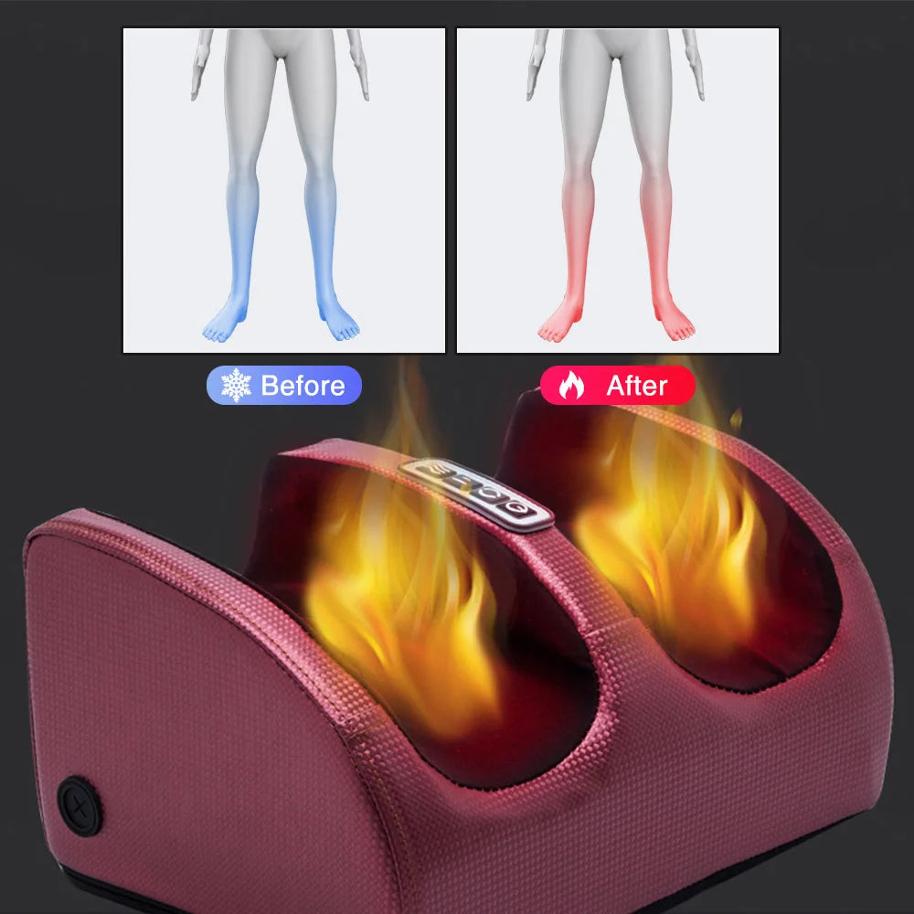 Electric Foot Massager with Heating and Kneading