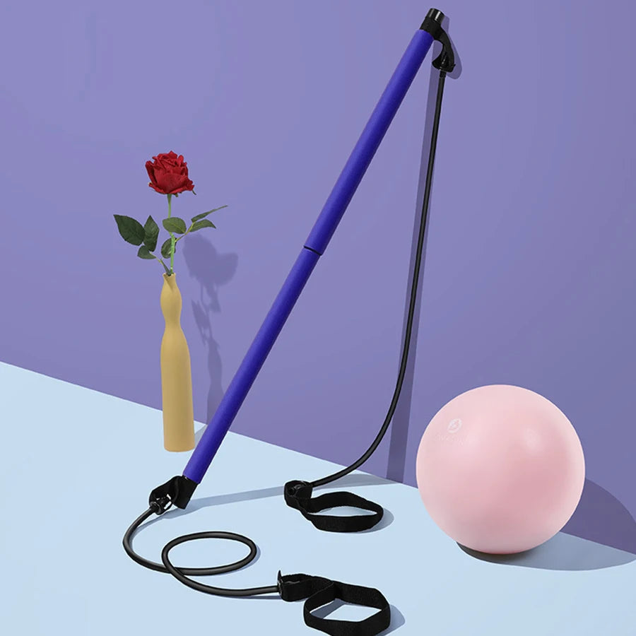 Multi-Functional Pilates Stick with Resistance Bands