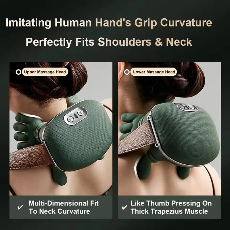 Wireless Bionic Neck Shoulder Massager with Heat