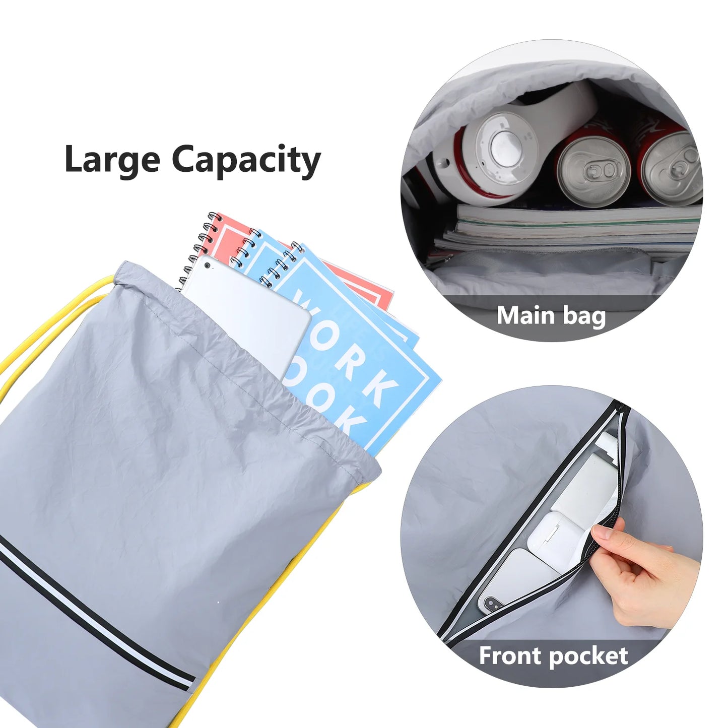 Heavy-Duty Waterproof Drawstring Sports Bag Backpack