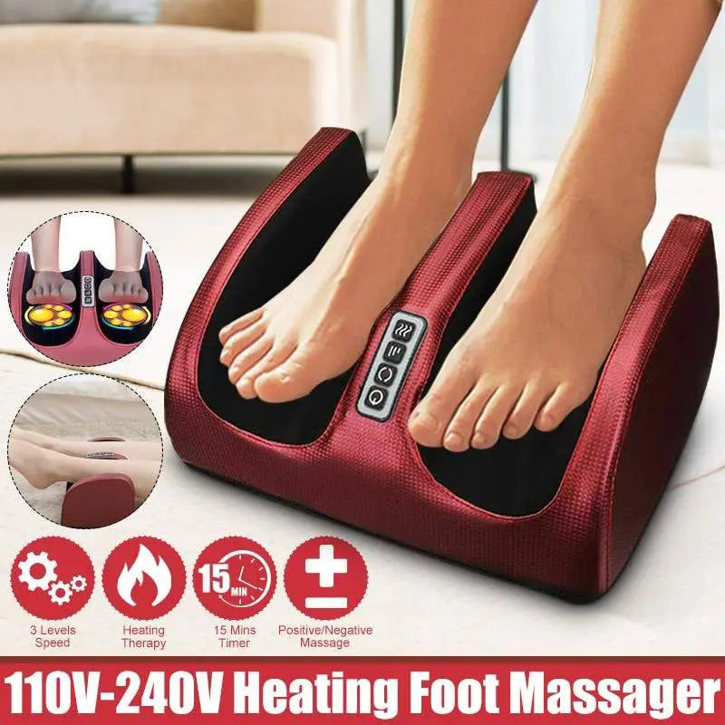 Electric Foot Massager with Heating and Kneading