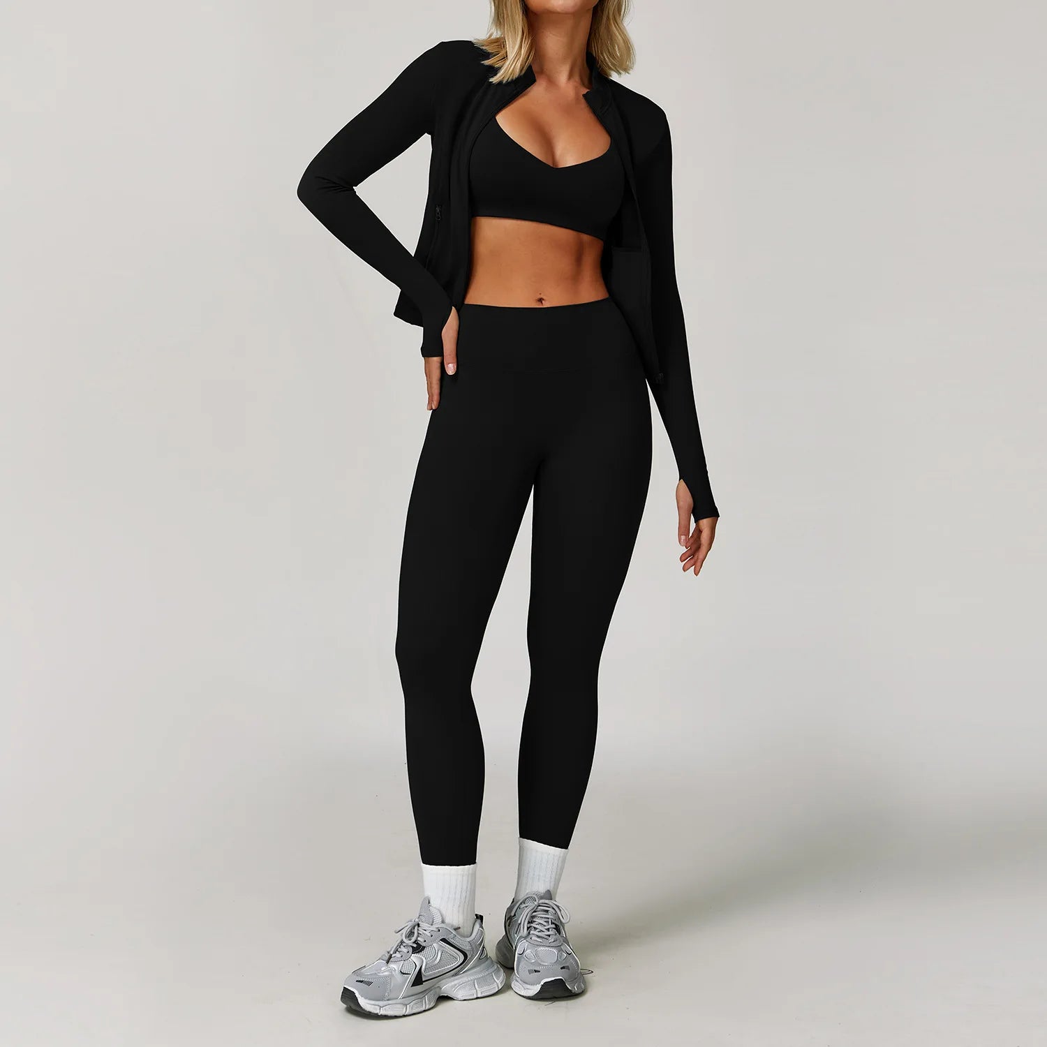Women’s Yoga Suit Sports Set Gym Tracksuit