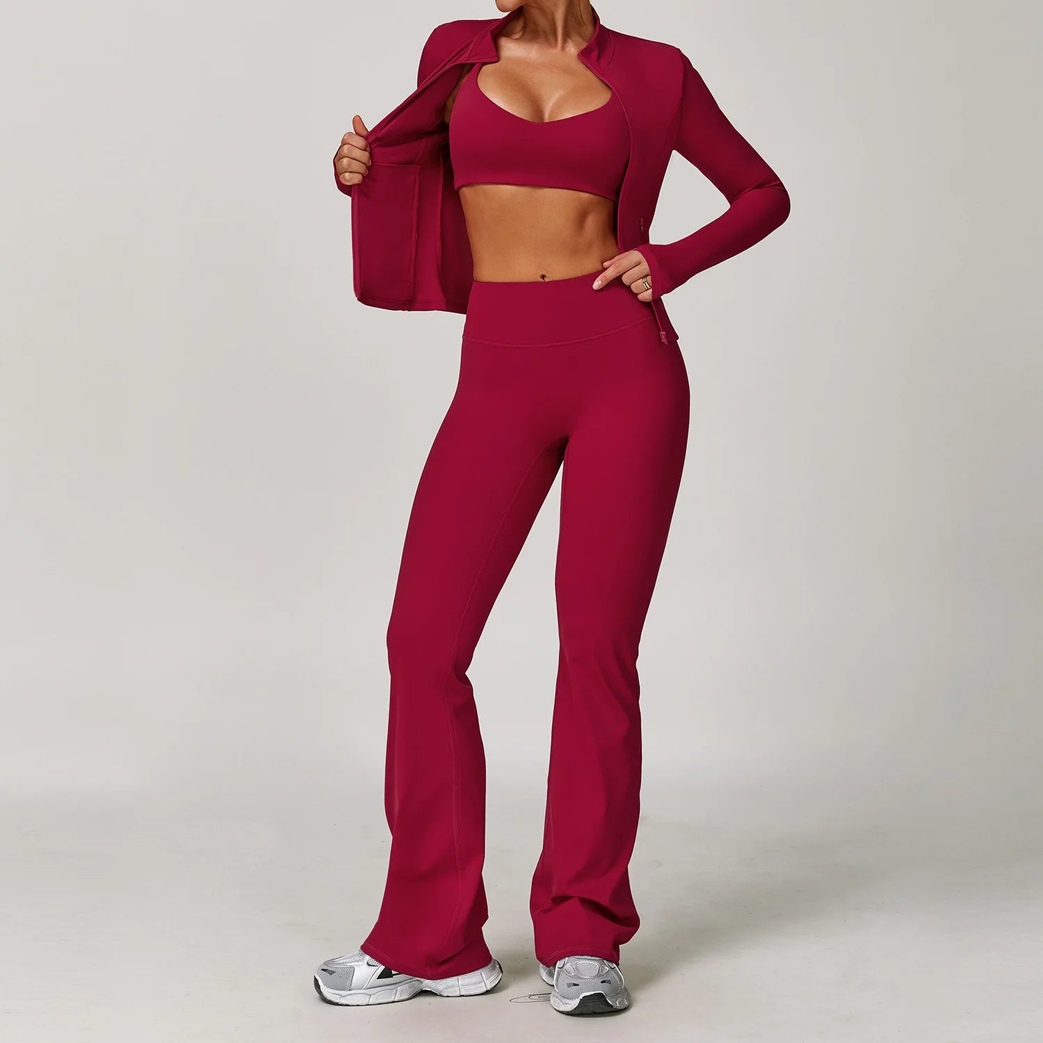 Women’s Yoga Suit Sports Set Gym Tracksuit