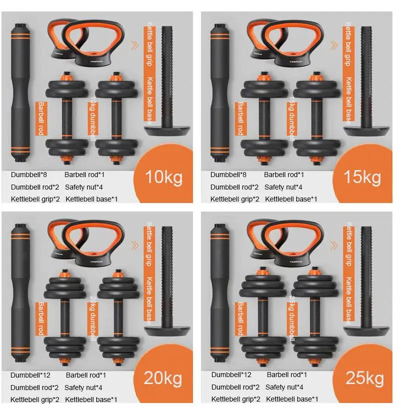 6-Piece Adjustable Kettlebell Dumbbell Set 10-40kg