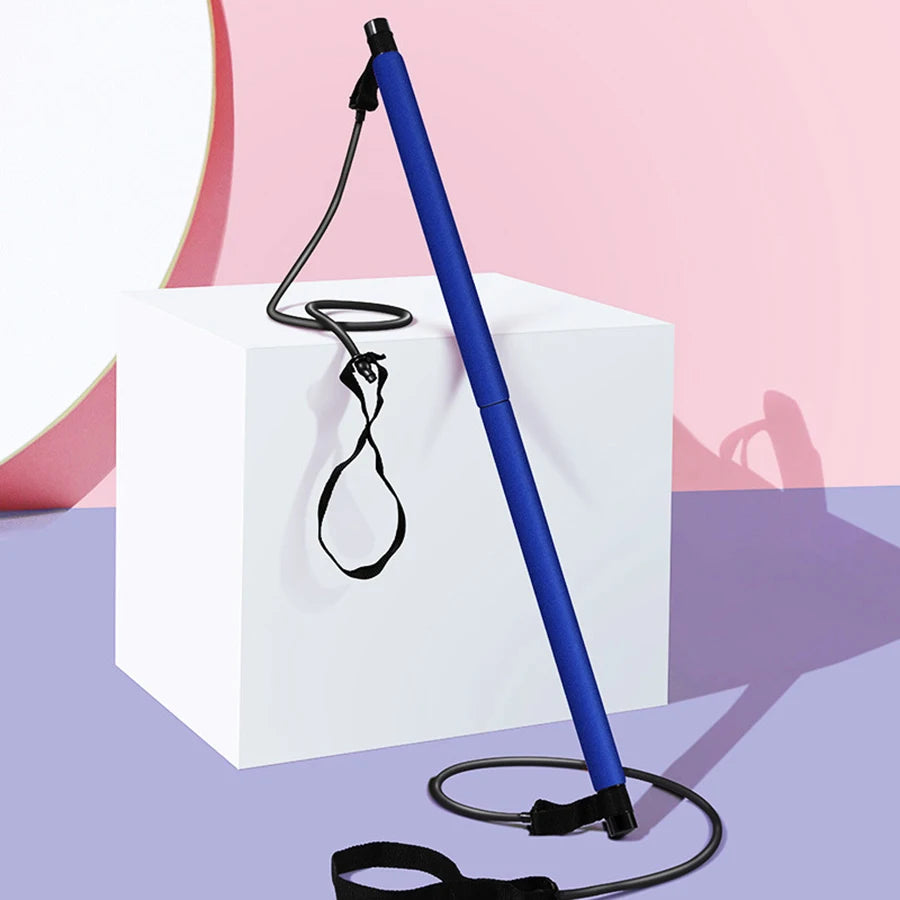 Multi-Functional Pilates Stick with Resistance Bands