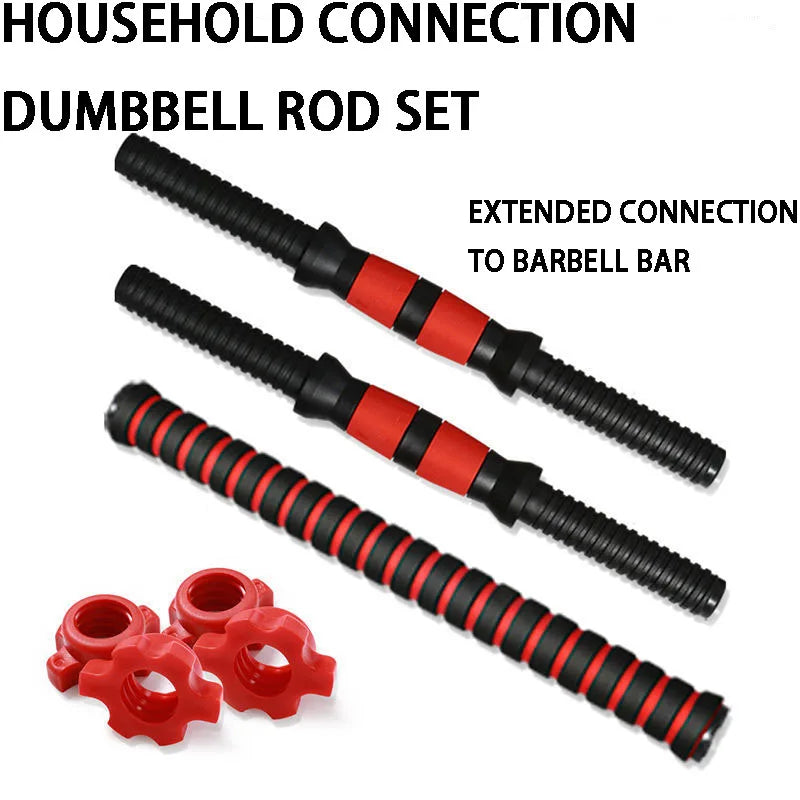 Threaded Dumbbell Bar with Buckle Clips Set